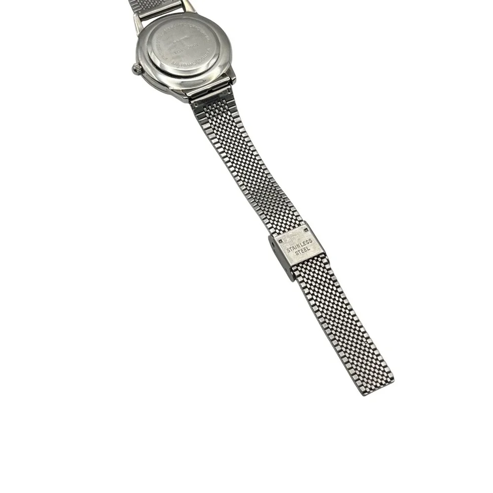 TOKYObay Silver Mesh Watch‎ Yellow Sunray Dial Stainless Steel Analog Quartz